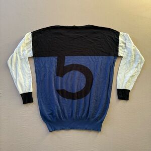 Vintage Sisley Retro Colorblock Number Sweater